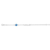 Sterling Silver Evil Eye ID 16cm Kids Bracelet