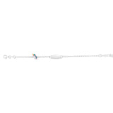 Sterling Silver Enamel Unicorn ID 14+2cm Kids Bracelet