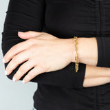 Sterling Silver Gold Plated Fancy 180 Gauge 19cm Bracelet