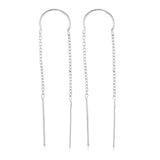 Sterling Silver Plain Threader Drop Earring