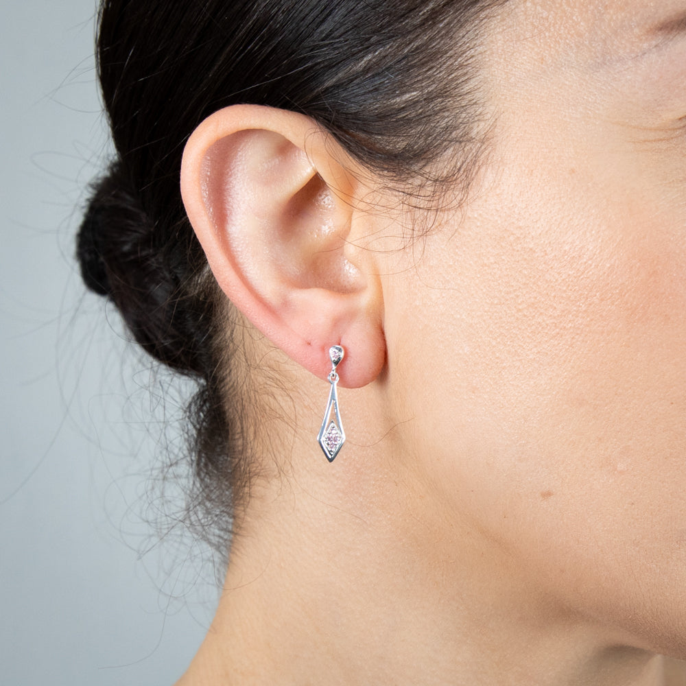 Diamond shape discount drop earrings