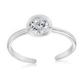 Sterling Silver Cubic Zirconia Toe Ring