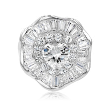 Load image into Gallery viewer, Sterling Silver Cubic Zirconia Flower Ring
