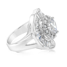 Load image into Gallery viewer, Sterling Silver Cubic Zirconia Flower Ring