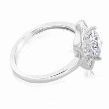 Load image into Gallery viewer, Sterling Silver Rhodium Plated Princess Cut Cushion Cubic Zirconia Ring