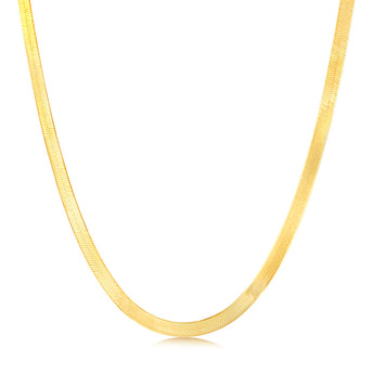 Sterling Silver Gold Plated Herringbone 40+5cm Chain