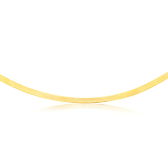Sterling Silver Gold Plated Herringbone 40+5cm Chain