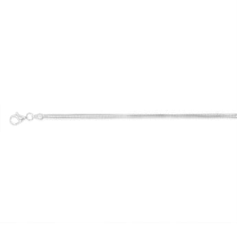 Sterling Silver Oval Snake 17+3cm Bracelet