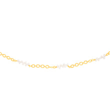 Load image into Gallery viewer, Sterling Silver Gold Plated Fresh Water Pearls And Fancy Links 42+3cm Chain
