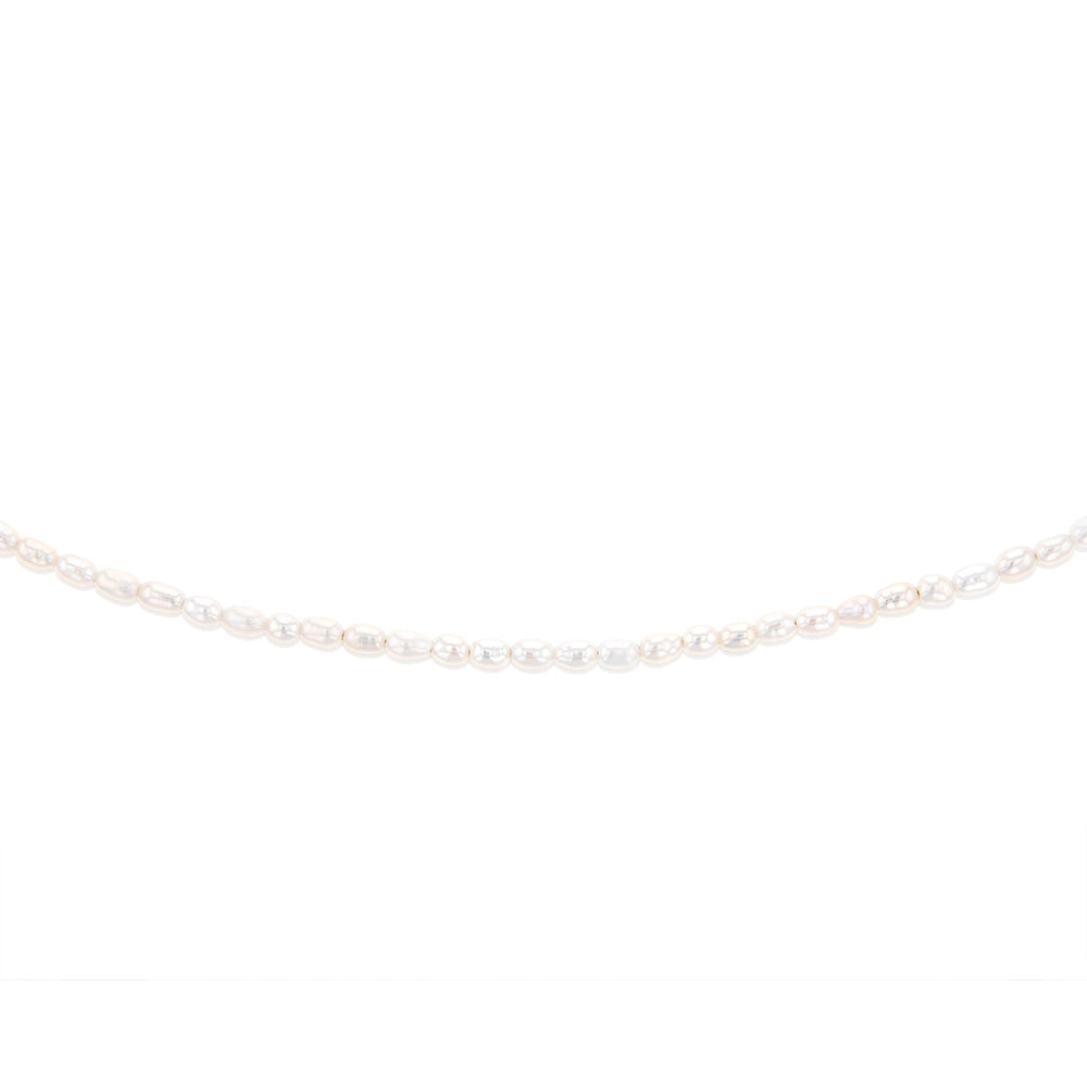 Sterling Silver Gold Plated Fresh Water Pearls 46+4cm Chain