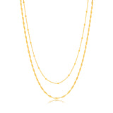 Sterling Silver Gold Plated Fancy Double Layer 38+5cm Chain