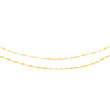 Sterling Silver Gold Plated Fancy Double Layer 38+5cm Chain