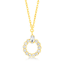 Load image into Gallery viewer, Sterling Silver Gold Plated Cubic Zirconia Circle Of Life Pendant On 42+3cm Chain