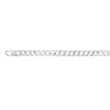 Sterling Silver Curb Bevelled 21cm Bracelet