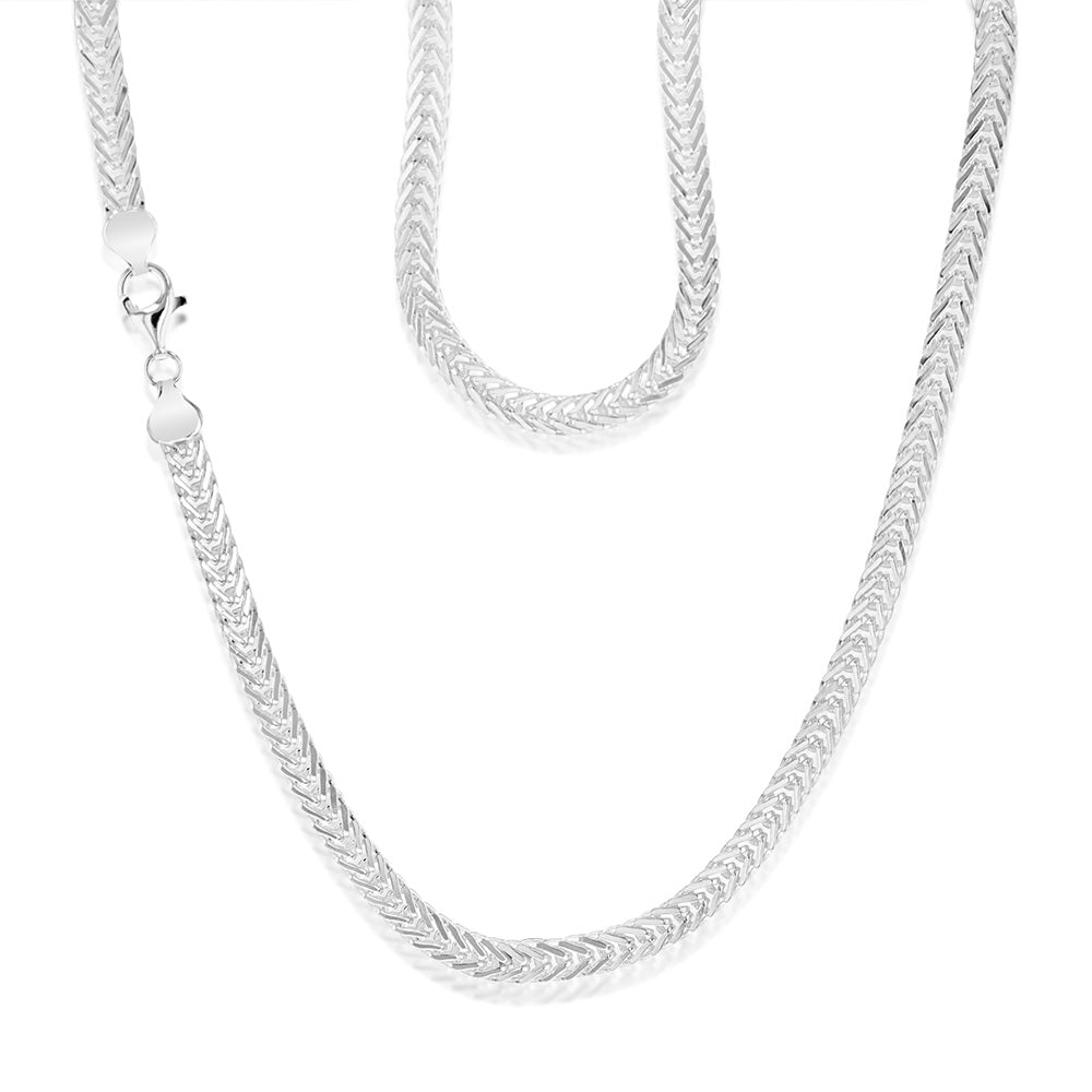 Sterling Silver Foxtail Flat 55cm Chain
