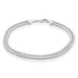 Sterling Silver Fox Tail Flat 21cm Bracelet