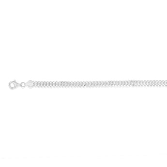 Sterling Silver Fox Tail Flat 21cm Bracelet