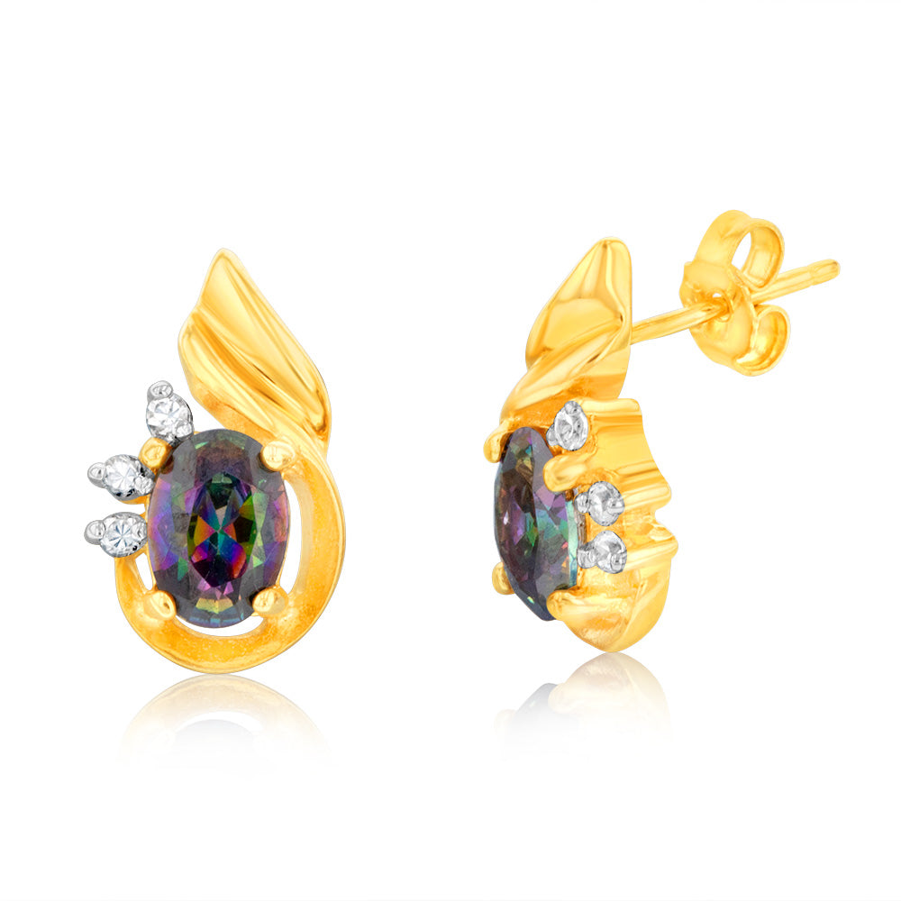 Mystic topaz gold on sale earrings