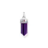 Thomas Sabo Sterling Silver Cosmic Synthetic Amethyst Crystal Pendant