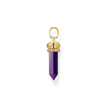 Load image into Gallery viewer, Thomas Sabo Gold Plated Sterling Silver Cosmic Synthetic Amethyst Crystal Pendant