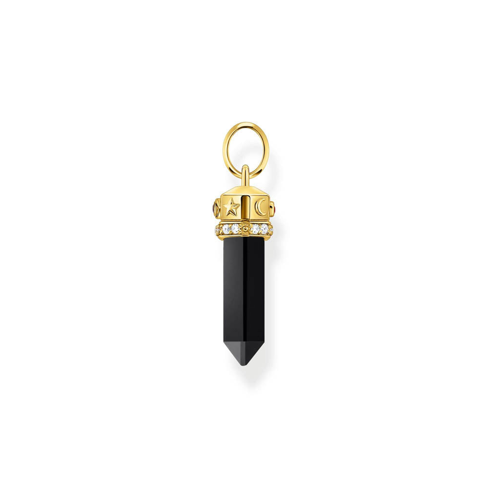 Thomas Sabo Gold Plated Sterling Silver Cosmic Black Onyx Crystal Pendant