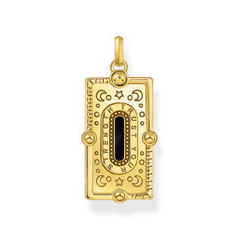 Thomas Sabo Gold Plated Sterling Silver Cosmic Black Onyx Snake Pendant