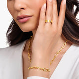 Thomas Sabo Gold Plated Sterling Silver Cosmic Amulet Symbol CZ Band
