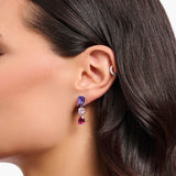 Thomas Sabo Sterling Silver Heritage Synthetic Amethyst CZ Drop Earrings