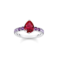 Load image into Gallery viewer, Thomas Sabo Sterling Silver Heritage Synthetic Amethyst CZ Pear Ring