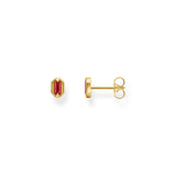 Thomas Sabo Gold Plated Sterling Silver Crocodile Rock Red Stud Earrings