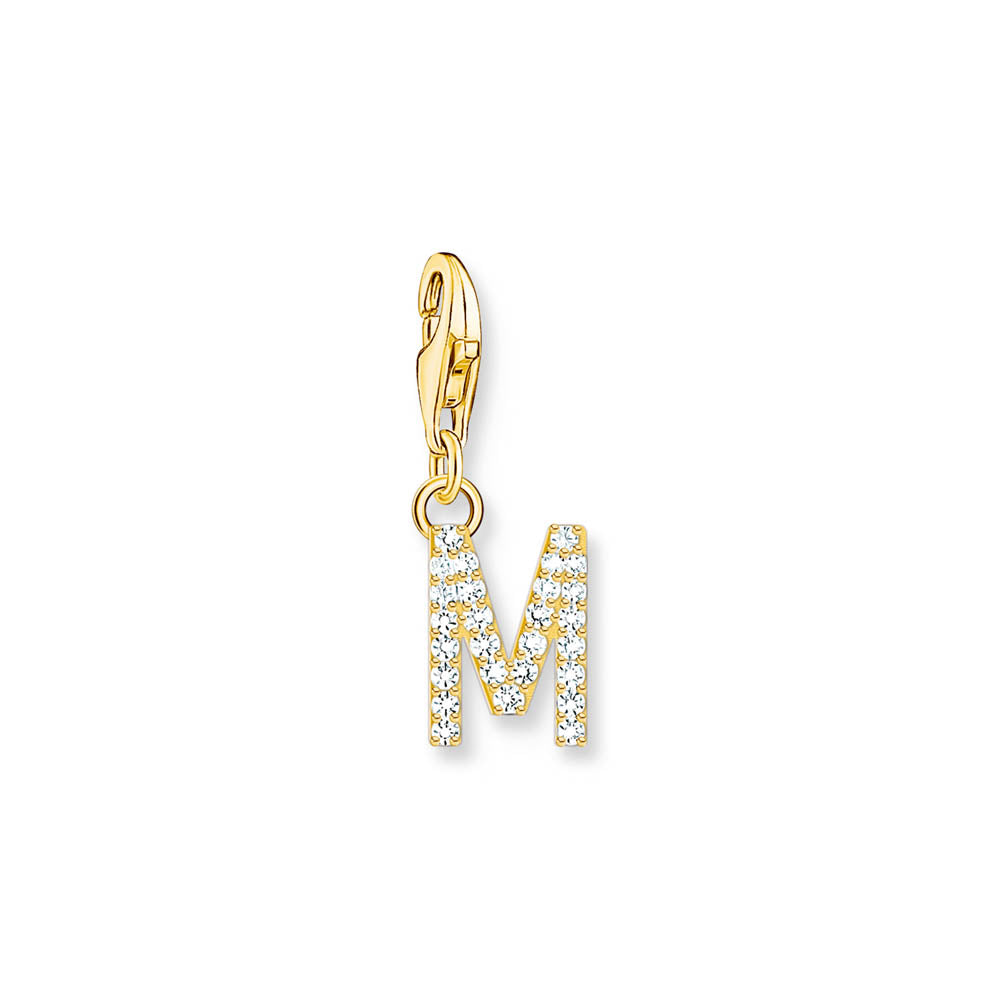 Thomas Sabo Gold Plated Sterling Silver Charmista Letter "M" Charm