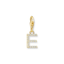 Load image into Gallery viewer, Thomas Sabo Gold Plated Sterling Silver Charmista CZ Letter &quot;E&quot; Charm
