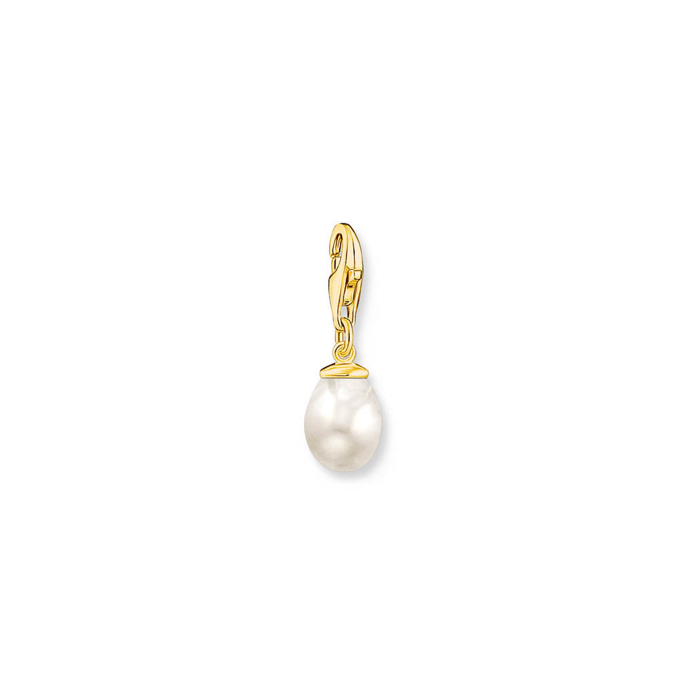 Thomas Sabo Gold Plated Sterling Silver Charmista Fresh Water Pearl Charm