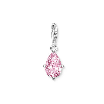 Thomas Sabo Sterling Silver Charmista Teardrop Pink CZ Charm