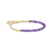 Load image into Gallery viewer, Thomas Sabo Gold Plated Sterling Silver Charmista Amethyst Bead 17cm charm Bracelet