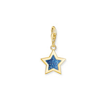 Load image into Gallery viewer, Thomas Sabo Gold Plated Sterling Silver Charmista Star Blue CZ Charm