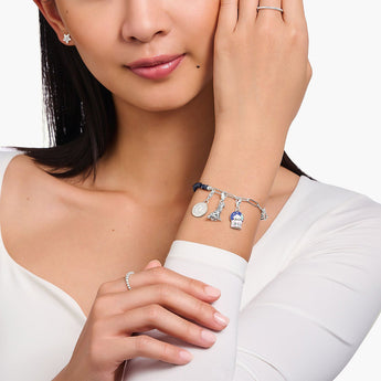 Thomas Sabo Sterling Silver Charmista Blue Bead 17cm Charm Bracelet