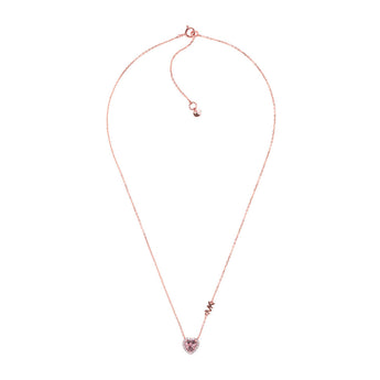 Michael Kors 14ct Rose Gold Plated Heart Pendant On Chain