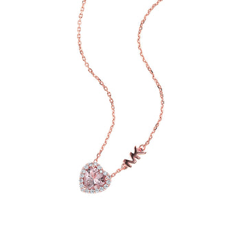 Michael Kors 14ct Rose Gold Plated Heart Pendant On Chain