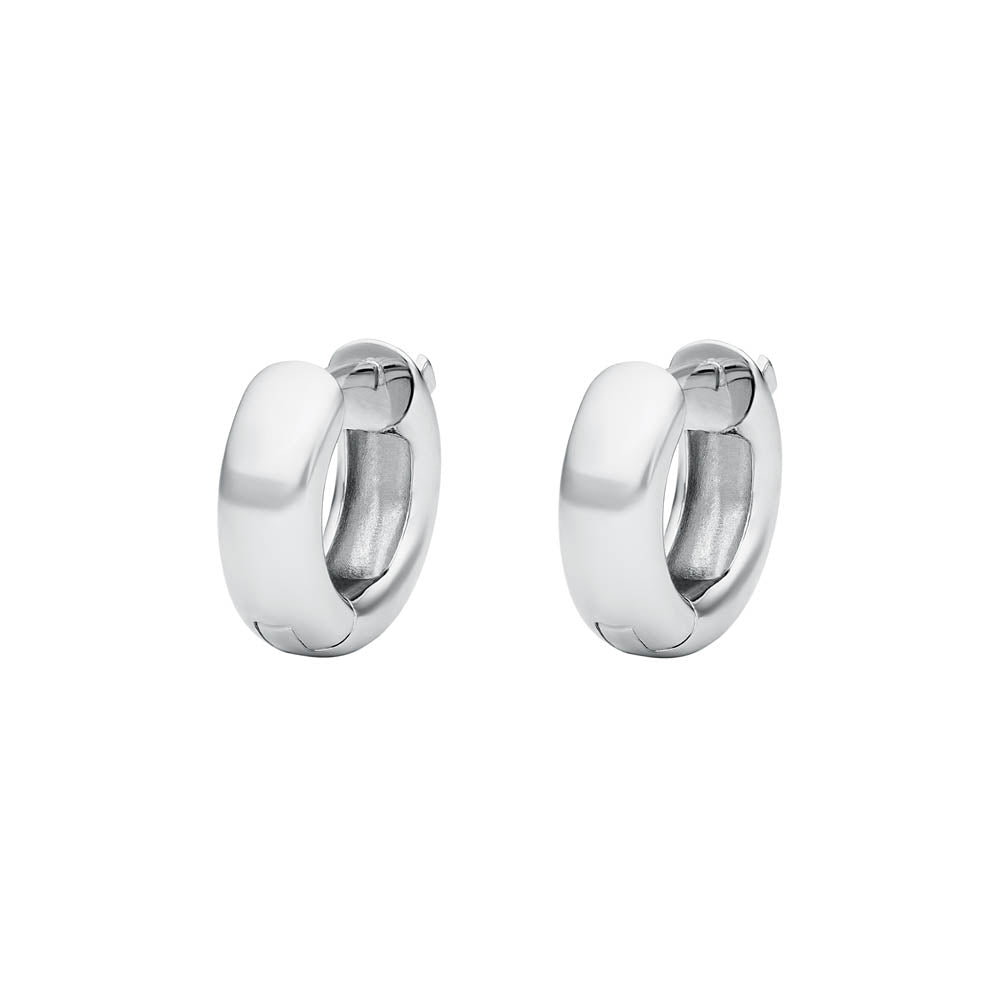 Michael Kors Sterling Silver Premium Huggies Earrings