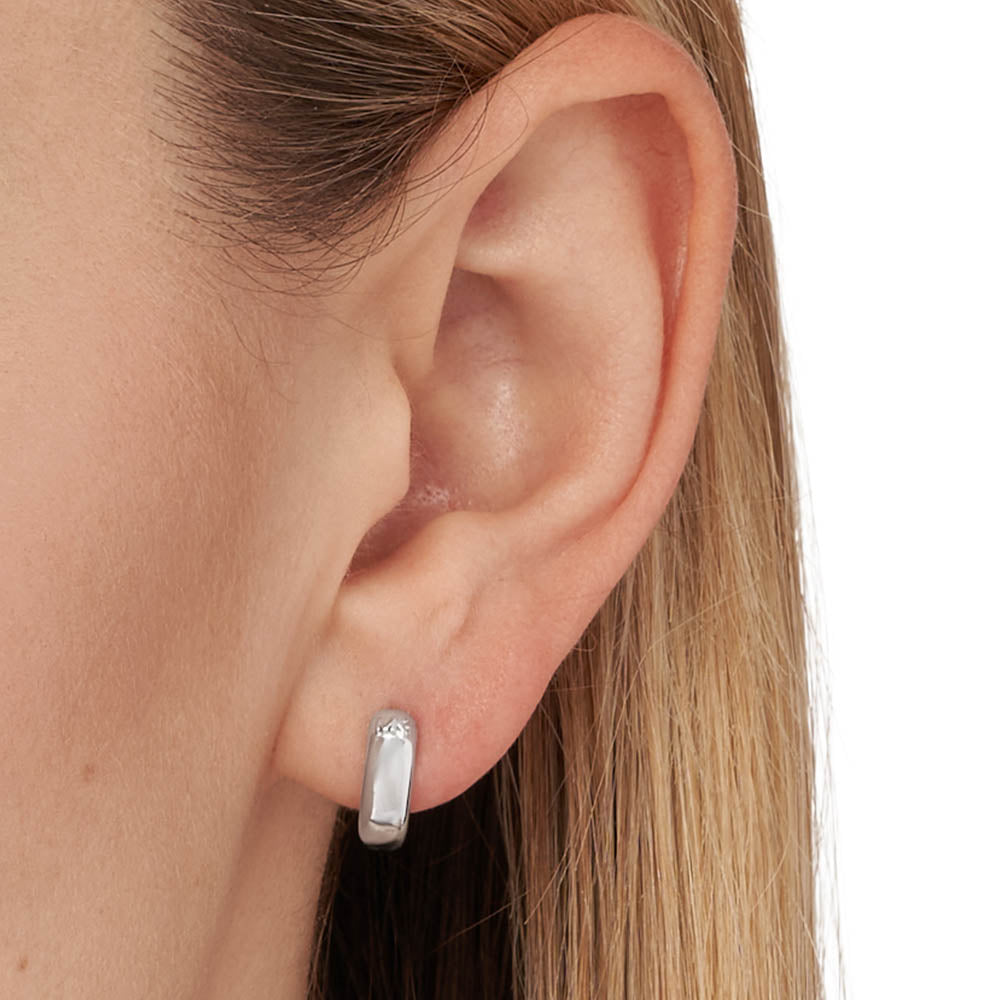 Michael Kors Sterling Silver Premium Huggies Earrings