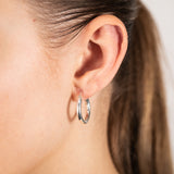 Sterling Silver Plain 15mm Hoop Earrings