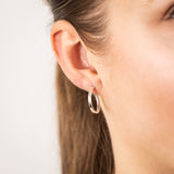 Sterling Silver Plain 15mm Sleeper Earring