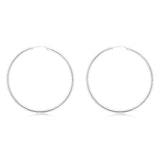 Sterling Silver Plain 40mm Sleeper Earrings