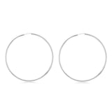 Sterling Silver Plain 50mm Sleeper Earrings
