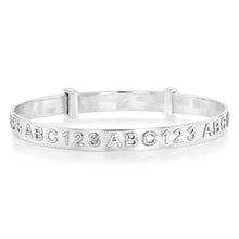 Load image into Gallery viewer, Sterling Silver ABC123 Expandable Baby Bangle