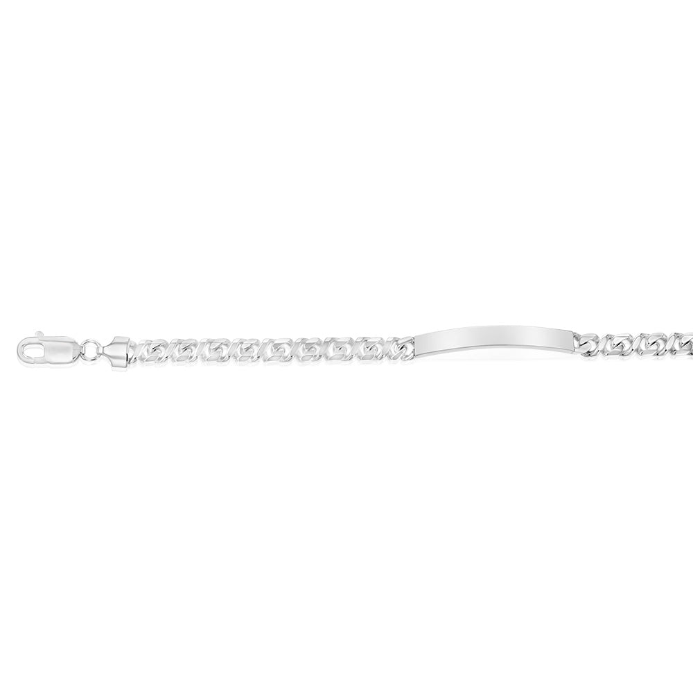 Sterling Silver Fancy ID 21cm Bracelet