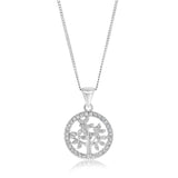Sterling Silver Zirconia Tree Of Life Pendant