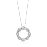Sterling Silver Zirconia Circle Of Life Pendant On Chain