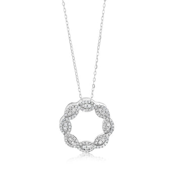 Sterling Silver Zirconia Circle Of Life Pendant On Chain